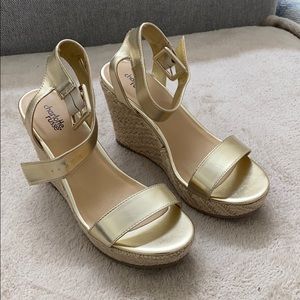 Charlotte Russe Gold Wedge Sandals